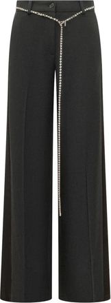 Pinko Cedro Broeken - Dames - Wijde Broeken - Zwart - S - Polyester - Broeken