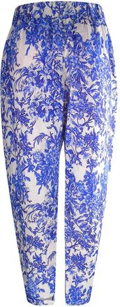 LOréal Inoa Womens Fashion Blue Orchird Floral Tuxedo Trousers - Size 8 Regular