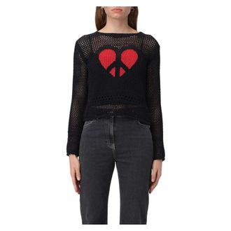 Moschino Round-neck Truien - Dames - Ronde hals truien - Zwart - S - Katoen - Truien & Vesten