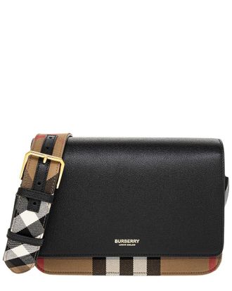 Burberry Mackford House Check Canvas & Leather Bag