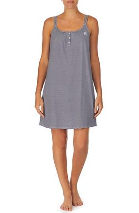 Lauren Ralph Lauren Double Strap Nightgown in Blue at Nordstrom, Size X-Large