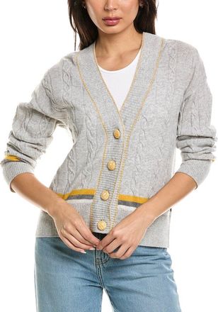 Brodie Varsity Cable Cashmere Cardigan