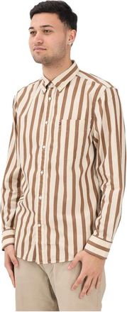 Tommy Hilfiger TH Flex Regular Fit Stripe Shirt - Heren - Casual Overhemden - Groen - M - Katoen - Overhemden