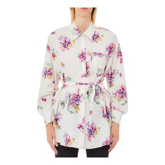 Liu Jo Overhemden, Dames, Wit, S, Katoen, Witte Schattige Boeket Shirt