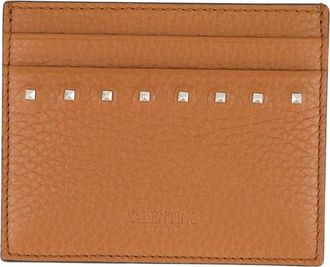 Valentino Garavani Kaarthouder met Rockstuds - Heren - Portefeuilles - Bruin - ONE Size - Leer - Accessoires