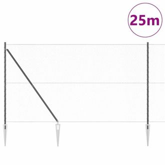 Berkfield Home Hexagon Fence Grey 1.6x25 m Steel