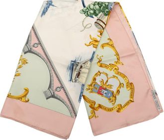 Herm&egrave;s Pre-owned Hermes Bordeaux Porte Oceane Silk Scarf 90 Ladies 5OFJSMR7ZMC8KSVW