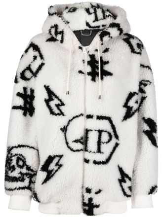 Philipp Plein monogram-print jacket - White
