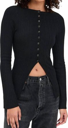 Free People East Side Cardigan In Black