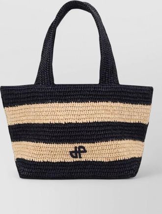 Patou striped tote bag dual top handles