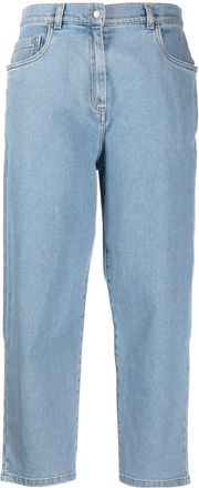 Fabiana Filippi high-waisted cropped jeans - women - Cotton/Cotton/Spandex/Elastane - 46 - Blue