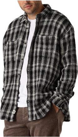 Anerkjendt Geruite Structuur Overshirt voor Mannen - Heren - Casual Overhemden - Zwart - M - Overhemden