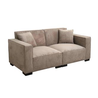 Oviala Sof&aacute; recto de 2 plazas de pana, color topo, 180 cm de ancho