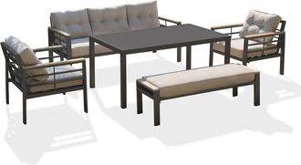 DCB Garden Cayenne - Conjunto De Comedor De Jard&iacute;n 7 Plazas De Aluminio Dcb Garden