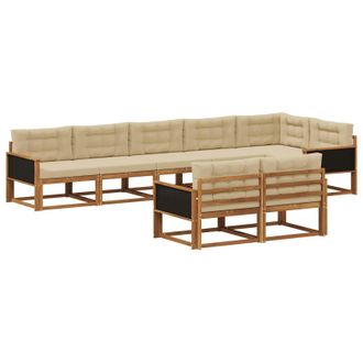 vidaXL Conjunto De Sof&aacute;s De Exterior 8 Pcs Natural Y Beige Vidaxl