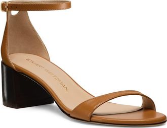 Stuart Weitzman Nudist Block Heel Sandal in Macchiato/Dark Brown at Nordstrom, Size 5.5