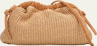 Mansur Gavriel Cloud Mini Woven Raffia Clutch Bag