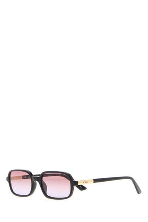 Chlo&eacute; Black Rectangular Sunglasses