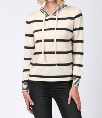 Fate Stripped Hoodie In Cream/charcoal