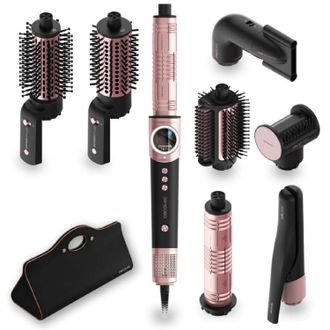 Cecotec Cecotec Cepillo De Aire Moldeador Multifunci&oacute;n Con 8 Accesorios Airglisse 8in1 Black. 1400w, 110000rpm, Placas Calefactoras