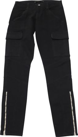 J Brand Houlihan Cargo Pants with Ankle Zip in Black Cotton