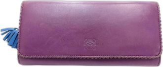 Loewe Purple Leather Long Wallet (Bi-Fold) (Pre-Owned)