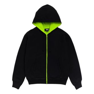St&uuml;ssy Double Faced Zip Hoodie Black 118624-BLAC