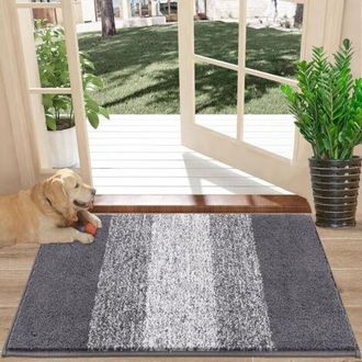 OEM Felpudo De Microfibra Para Interiores, Resistente Al Polvo, Antideslizante, Lavable A M&aacute;quina, Superabsorbente, Para Mascotas Y Perros, Gris, 40 X 60 