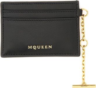Alexander McQueen Leather Sling Card Case - Black