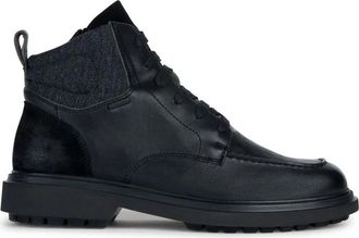 Geox Faloria ABX Booties - Heren - Veterlaarzen - Zwart - 45 EU - Leer - Schoenen