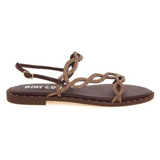 Bibi Lou Sandalo basso con strass - female - Bibi Lou - Flat Sandals - Brown - 3 UK - Shoes