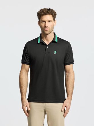 Psycho Bunny Mens Black Forrest Sport Pique Polo Shirt - Size Medium