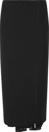 Semicouture Black Topaz Viscose-Blend Midi Skirt