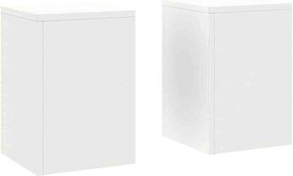 vidaXL Vidaxl - Soportes Para Plantas 2 Pcs Blanco 24 X 24 X 35 Cm Acero