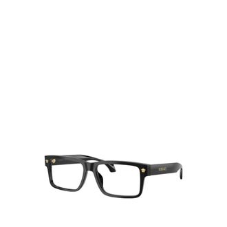 Versace Glasses, male, Black, Size: 56 MM Rectangle Eyeglasses