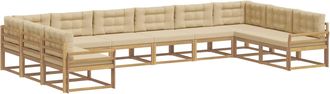 vidaXL Conjunto De Sof&aacute;s De Exterior 10 Uds. Y Beige Vidaxl