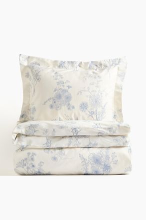 H&M Baumwollsatin-Bettw&auml;sche f&uuml;r Einzelbett - Blue