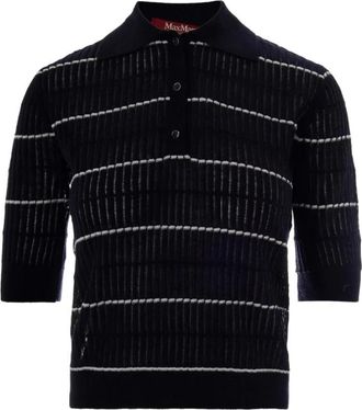 Max Mara Geribbelde Polotrui - Dames - Polos - Veelkleurig - M - Tops