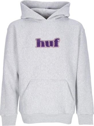 HUF Grijze Herenhoodie met Aangepast Logopatch - Heren - Hoodies - Grijs - S - Katoen - Hoodies & sweatvesten