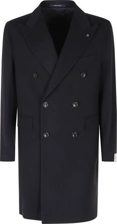 Tagliatore Cappotto Doppiopetto - Heren - Mantel - Blauw - M - Wol - Jassen