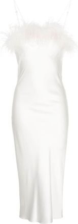 Gilda & Pearl Camille feather-trim silk dress - women - Silk - S - White