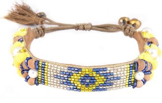 Deepa Gurnani Alessia Glass Bead Bracelet in Yellow at Nordstrom