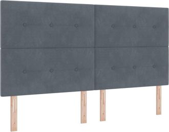 vidaXL Headboard Wall-mounted with Headboard Dark grey 180 cm Velvet vidaXL