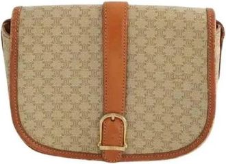 Celine Pre-owned Mini Sac Macadam Crossbody - Dames - Vintage Schoudertas - Beige - ONE Size - Leer - Vintage