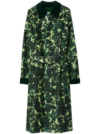 Burberry Jas met roosprint - Groen