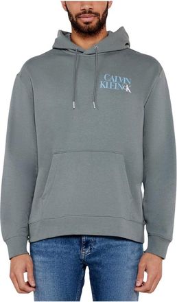 Calvin Klein Jeans Hoodies & sweatvesten, Heren, Grijs, S, Katoen, LS EU 350Terry Calvi Hoodie