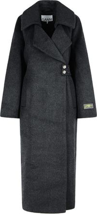 Ganni Grey Wool Blend Coat