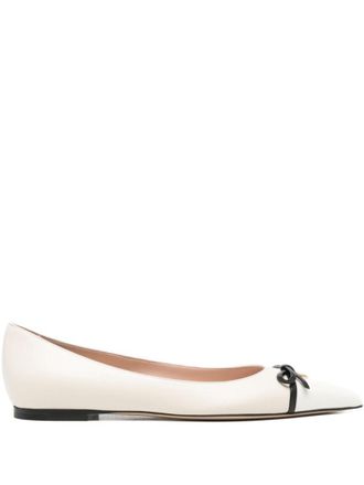 Valentino Garavani White Leather Ballet Flats