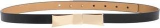Kate Spade New York Metal Bow Leather Belt in Black /Polished Gold at Nordstrom Rack, Size X-Large