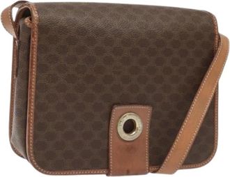 Celine Pre-owned Vintage Macadam Circle Logo Shoulder Bag - Dames - Vintage Schoudertas - Bruin - ONE Size - Leer - Vintage